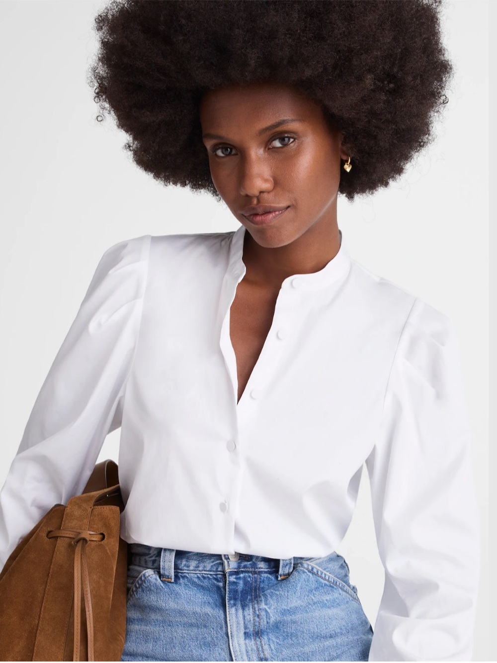 NWT Madewell Puff-Sleeve Button-Up Shirt